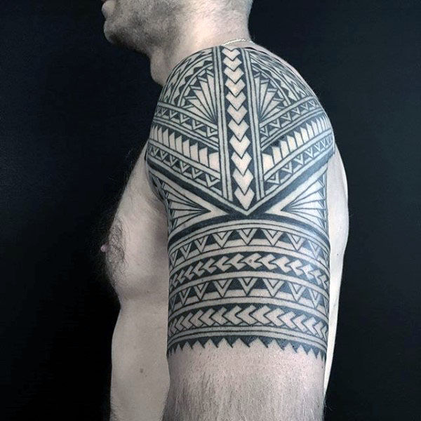 polynesian-tribal-arm-half-sleeve-tattoo-designs-on-guys