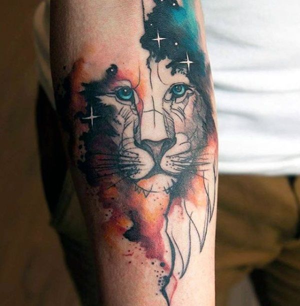 watercolor tattoo men arm