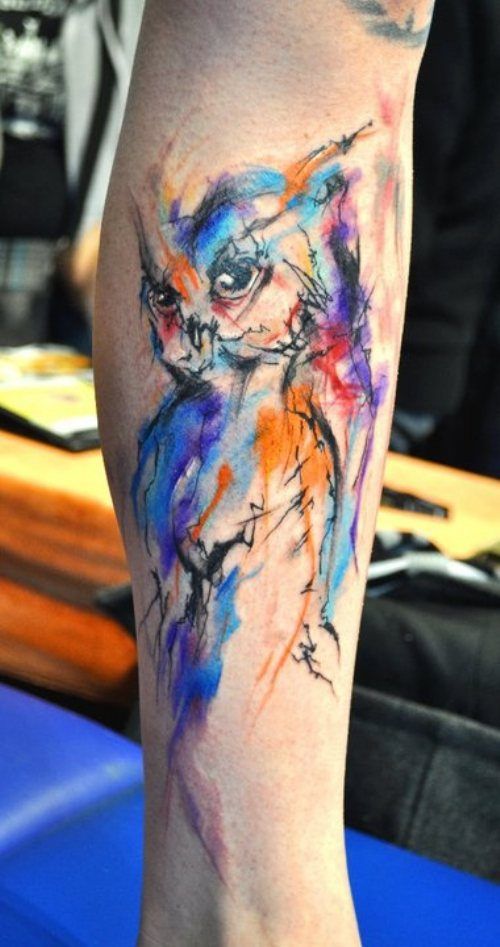 Tatuagens masculinas no braço de aquarela 2021