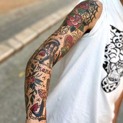 Tatuagens masculinas no braço old school 2021