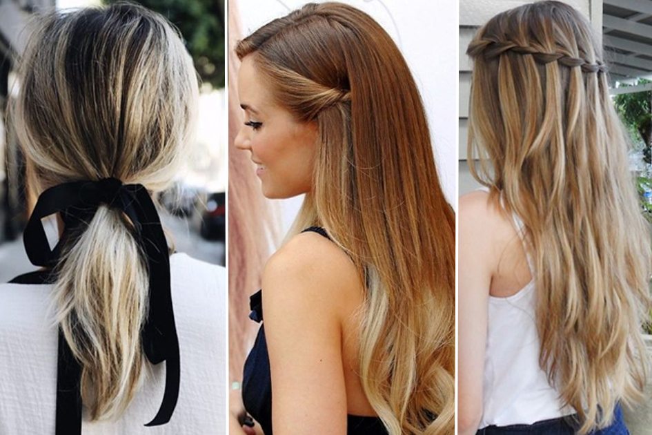 penteados simples para cabelo liso e longo