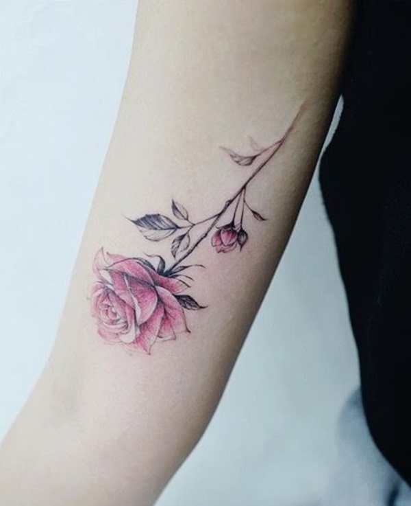 tatuagem de flor no braço - Tatuagens Femininas