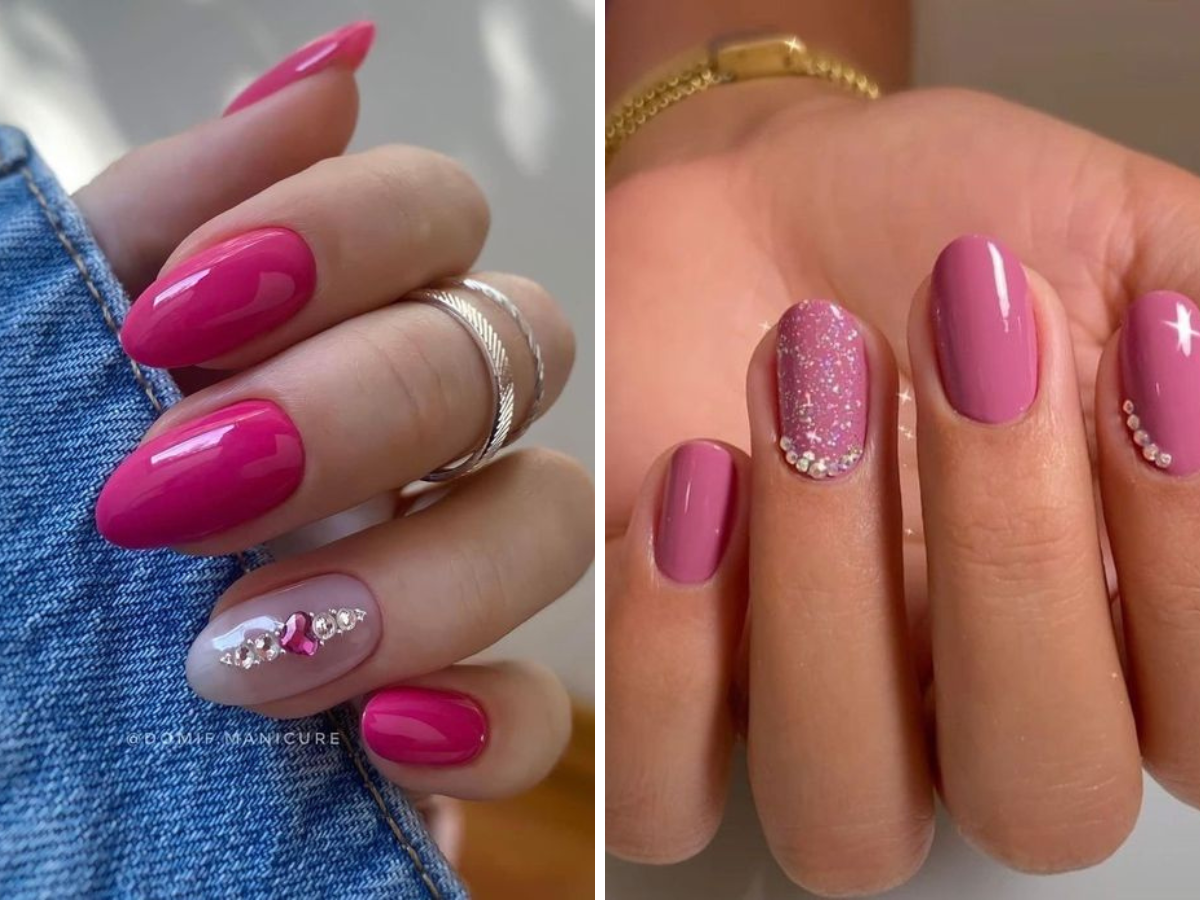 Unhas decoradas com pedras