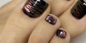 Animal print unhas dos pés (Pinterest)