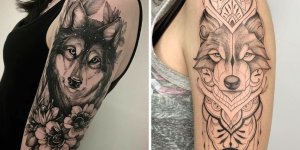 Tatuagem feminina de lobo (Pinterest)