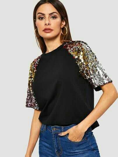 blusa com paetê