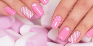 Ideias de nail arts com rosa