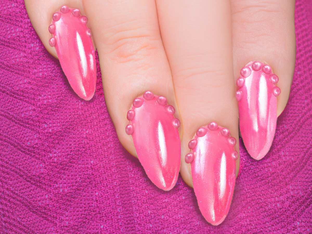 Ideias de nail arts com rosa