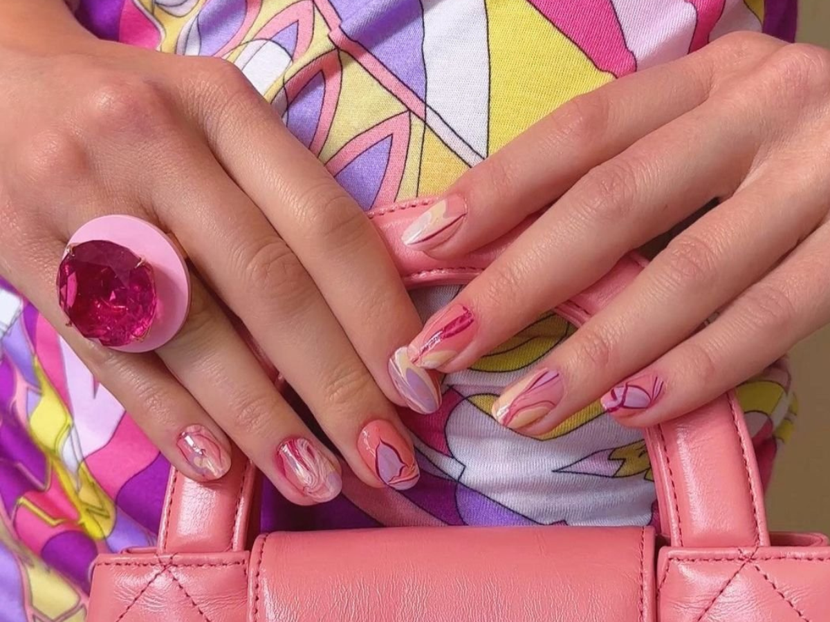 unhas da Barbie de Margot Robbie