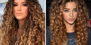 luzes mel cabelo cacheado - balayage