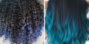 Cabelo azul nas pontas