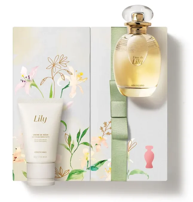 Caixa presenteável do Kit L'eau de Lily do O Boticário