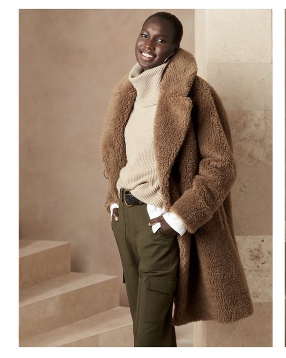 Casaco Shearling (Pinterest) - Tendências casacos inverno