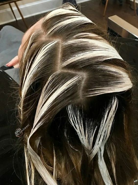 Passo a passo Mechas free hands sozinha (Pinterest)