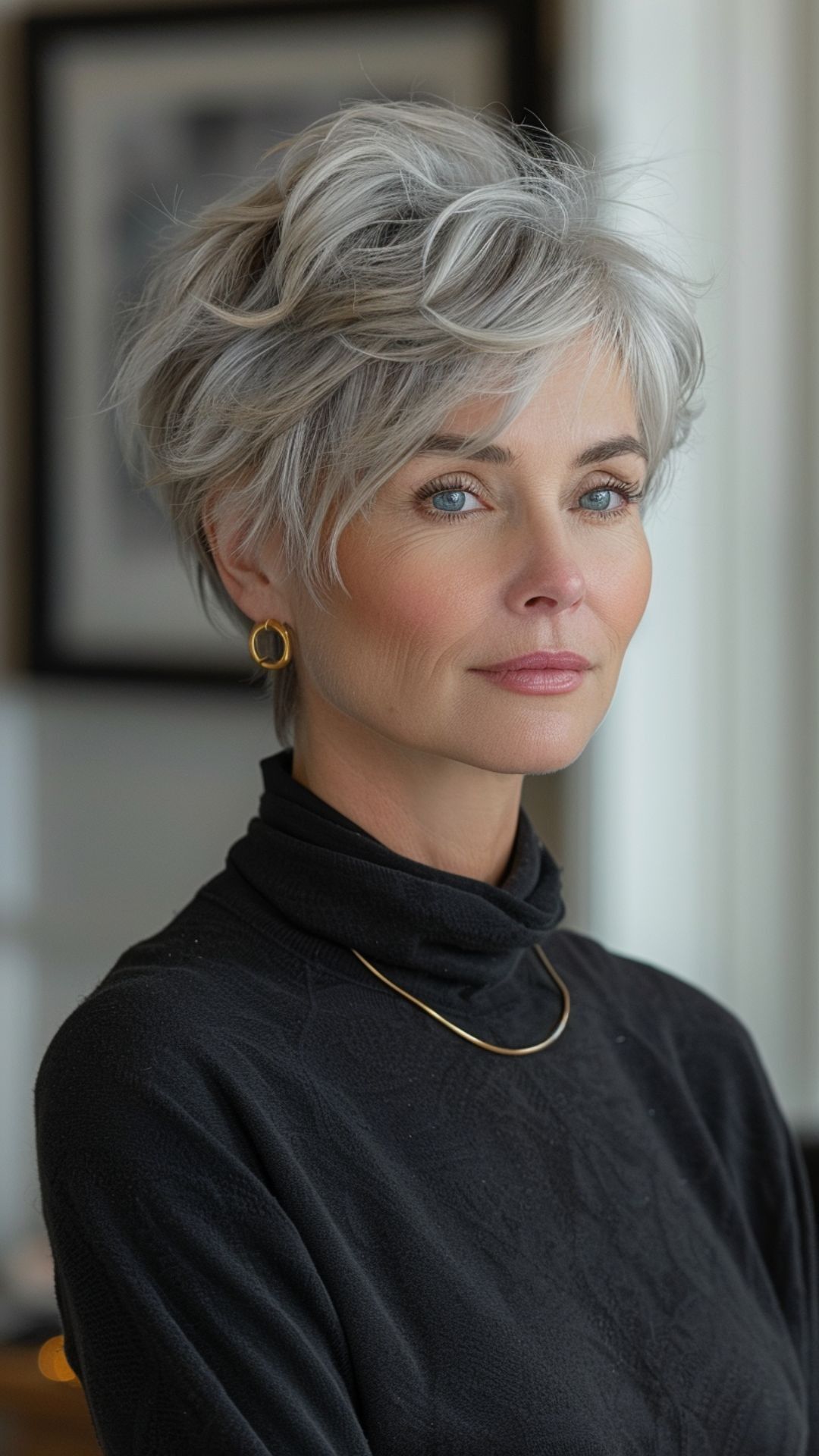 Bob desgrenhado (Pinterest) Cortes de cabelo curto para mulheres de 50 anos