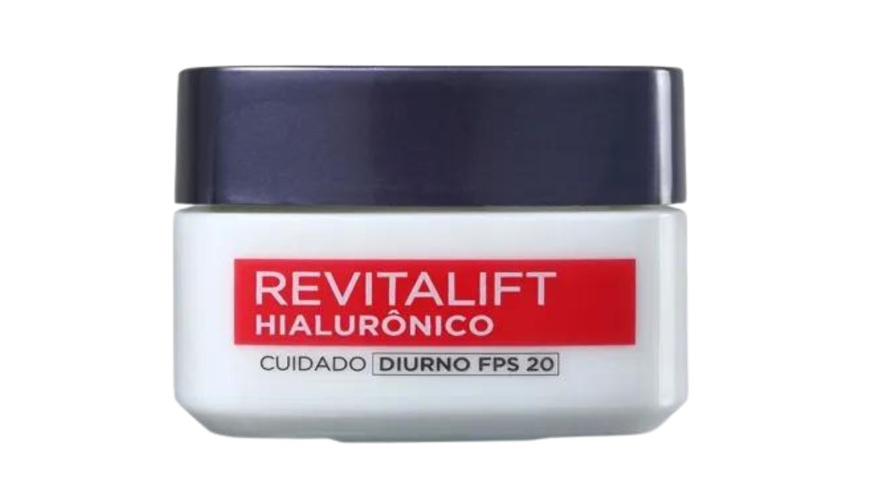 L'Oréal Paris Creme Facial Anti-Idade com Ácido Hialurônico Revitalift Diurno FPS 20