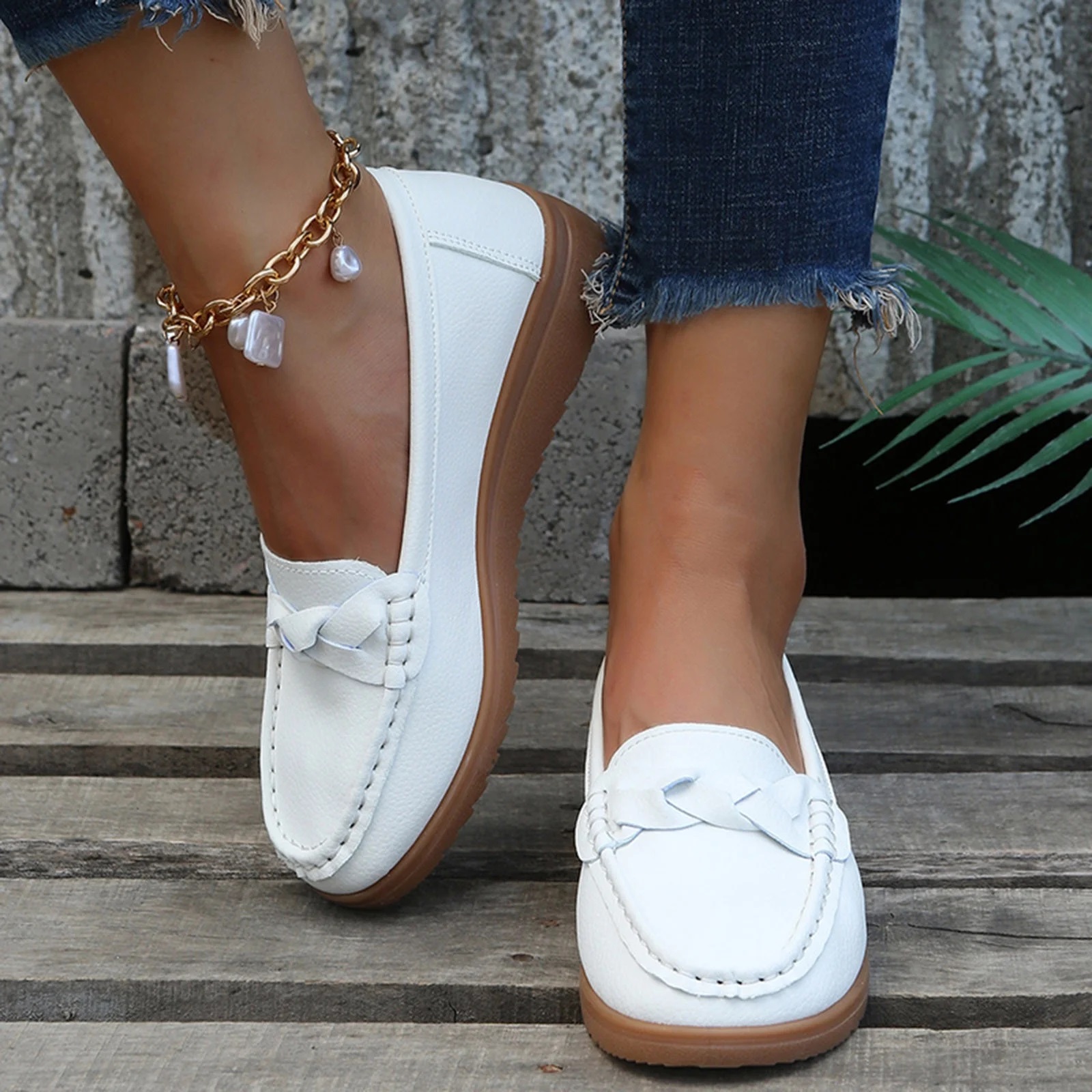 loafer de verão branco