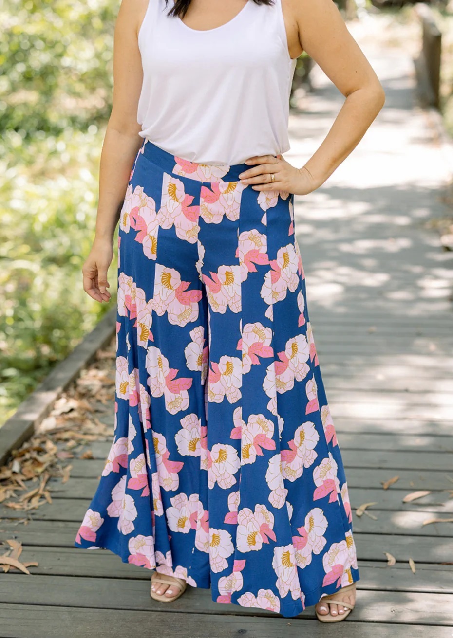 calça culotte floral