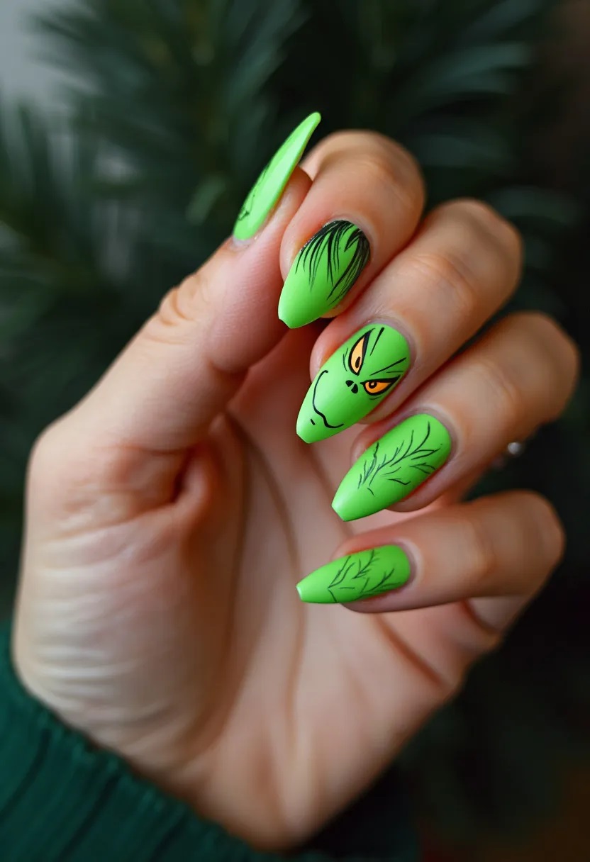 unhas verde inspiração filme grinch