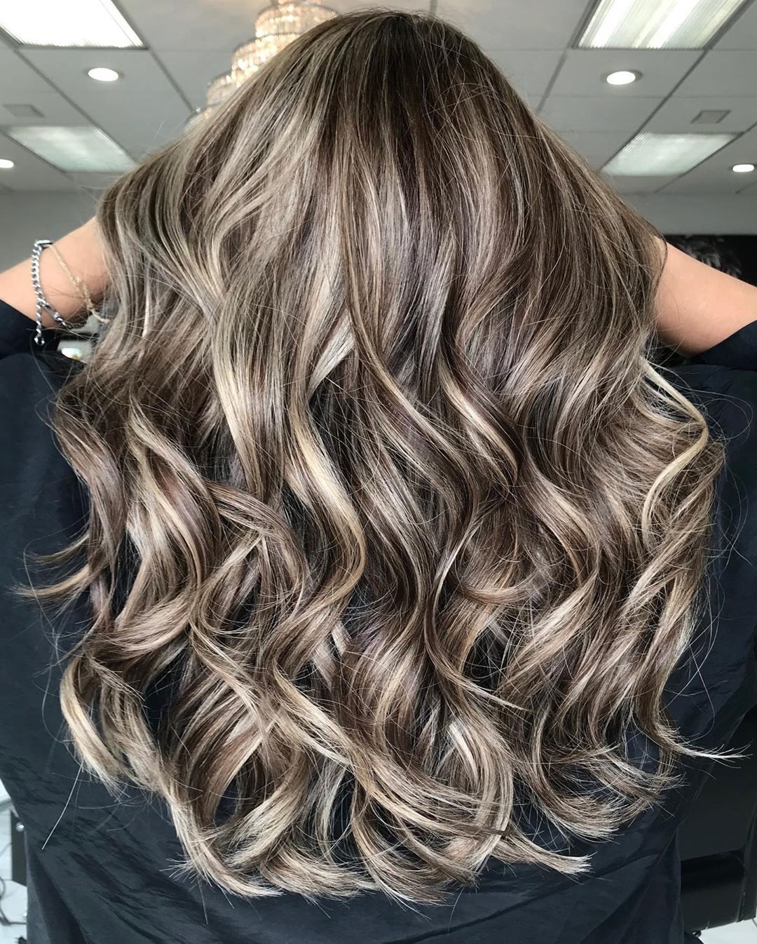 balayage com mechas brancas